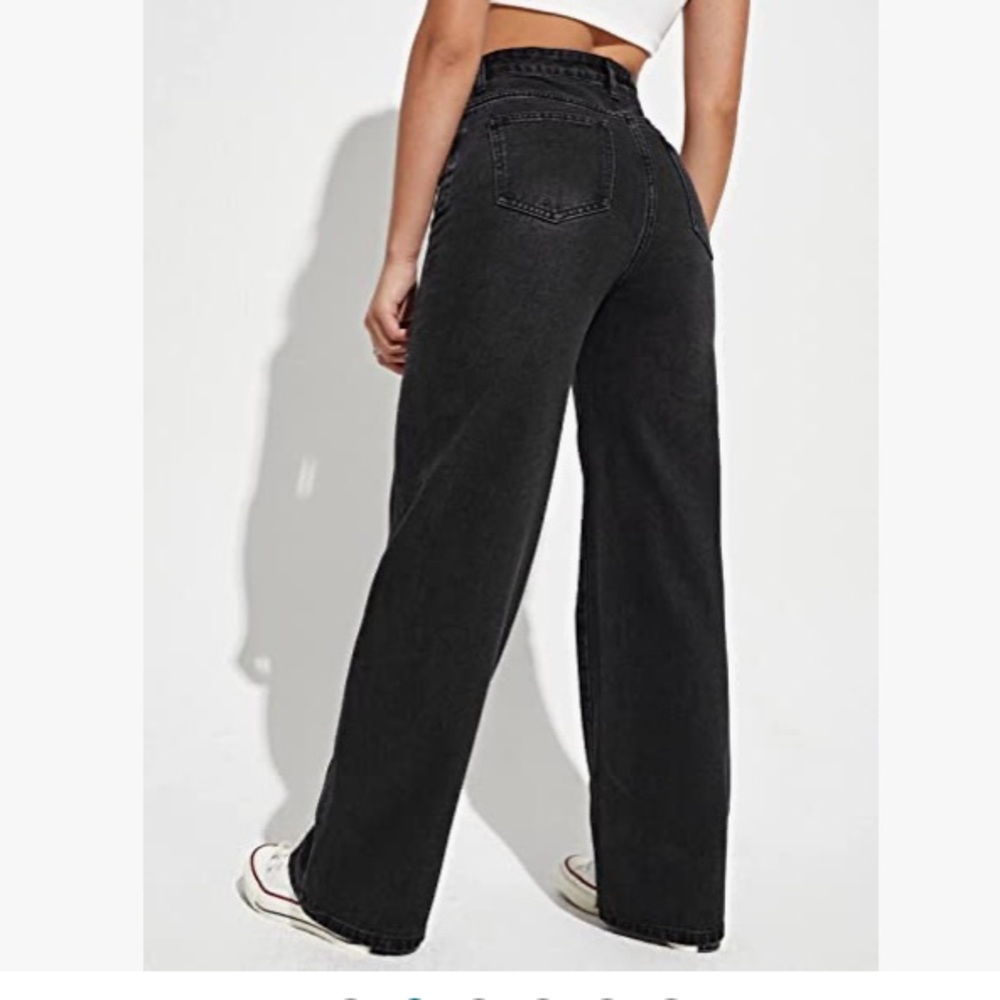 NWOT High Waist black Boyfriends Straight Leg Jeans